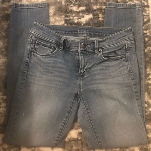 Ann Taylor LOFT Light Wash Distressed Skinny Jeans